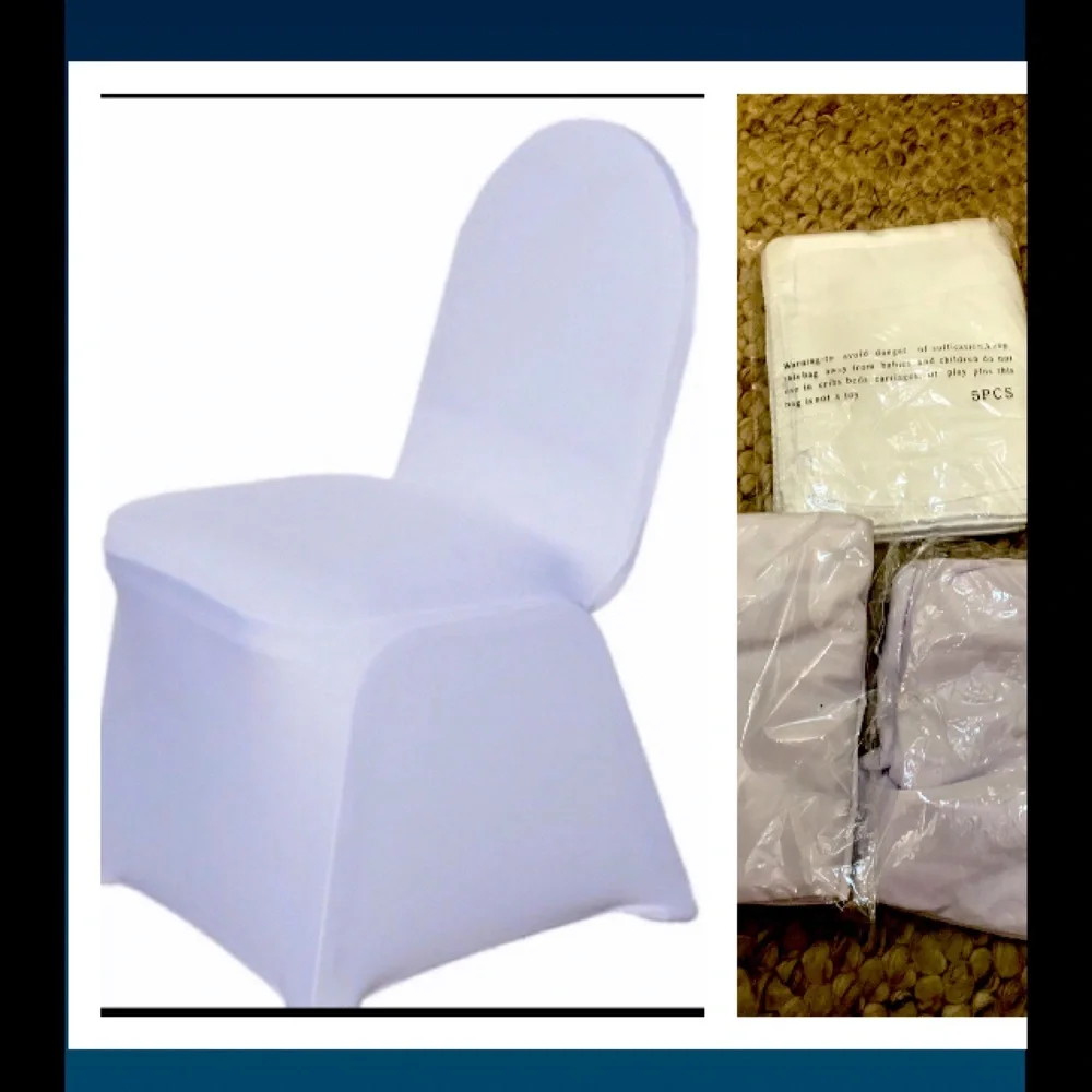 7 pc set 2 stretchy chair covers & 5 chair sashes wedding party event
